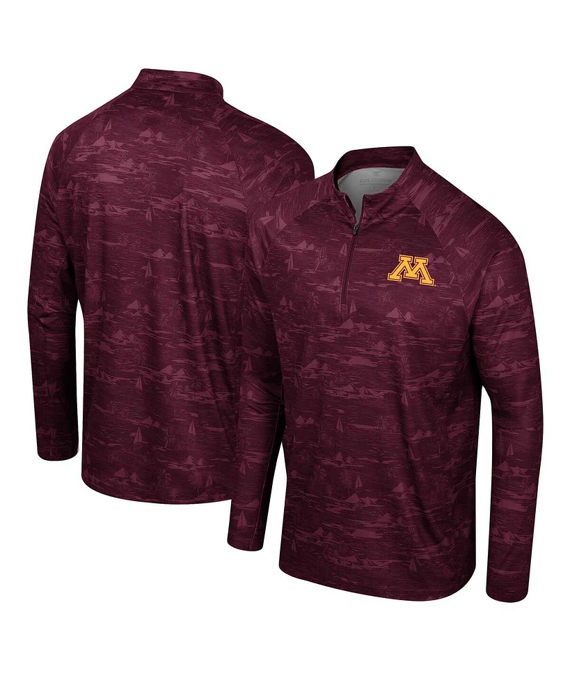 Men's Colosseum Maroon Minnesota Golden Gophers Carson Raglan Quarter-Zip Jacket