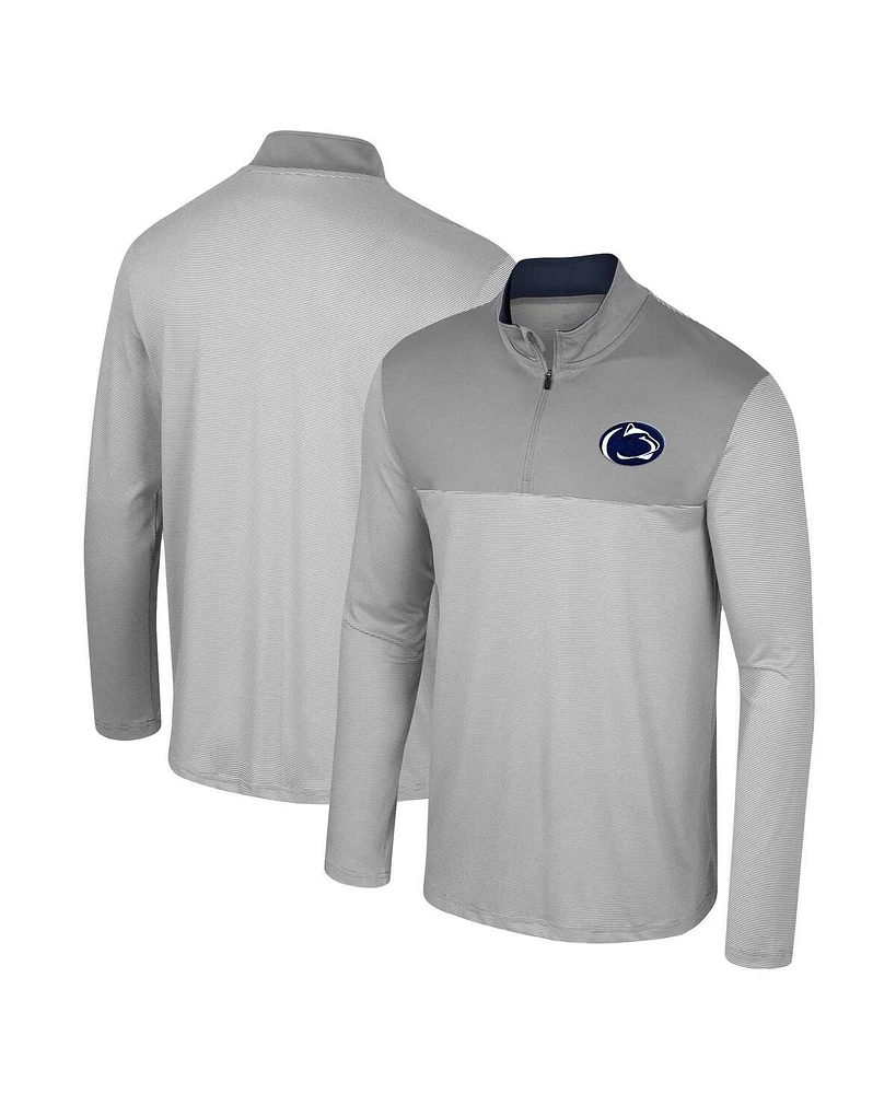 Men's Colosseum Gray Penn State Nittany Lions Tuck Quarter-Zip Top