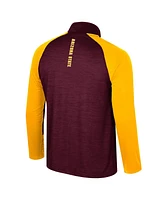 Men's Colosseum Maroon Arizona State Sun Devils Langmore Raglan Quarter-Zip Top