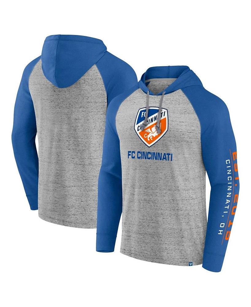 Men's Fanatics Steel Fc Cincinnati Deflection Raglan Pullover Hoodie