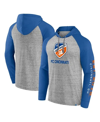 Men's Fanatics Steel Fc Cincinnati Deflection Raglan Pullover Hoodie