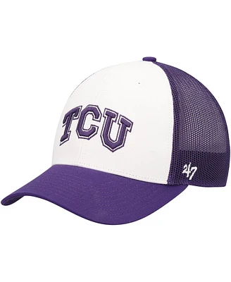Men's '47 Brand White, Purple Tcu Horned Frogs Freshman Trucker Adjustable Hat
