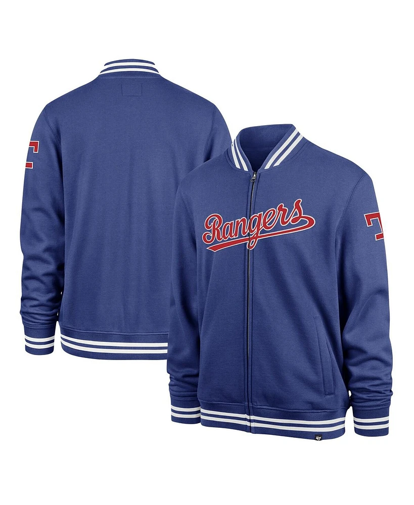 Men's '47 Brand Royal Texas Rangers Wax Pack Pro Camden Full-Zip Track Jacket