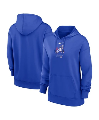 Women's Nike Royal Atlanta Braves City Connect Practice Performance Pullover Hoodie