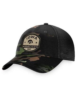 Men's Top of the World Black Iowa Hawkeyes Oht Delegate Trucker Adjustable Hat