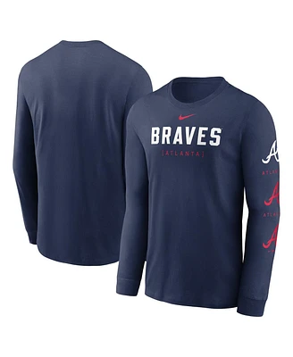 Men's Nike Navy Atlanta Braves Repeater Long Sleeve T-shirt