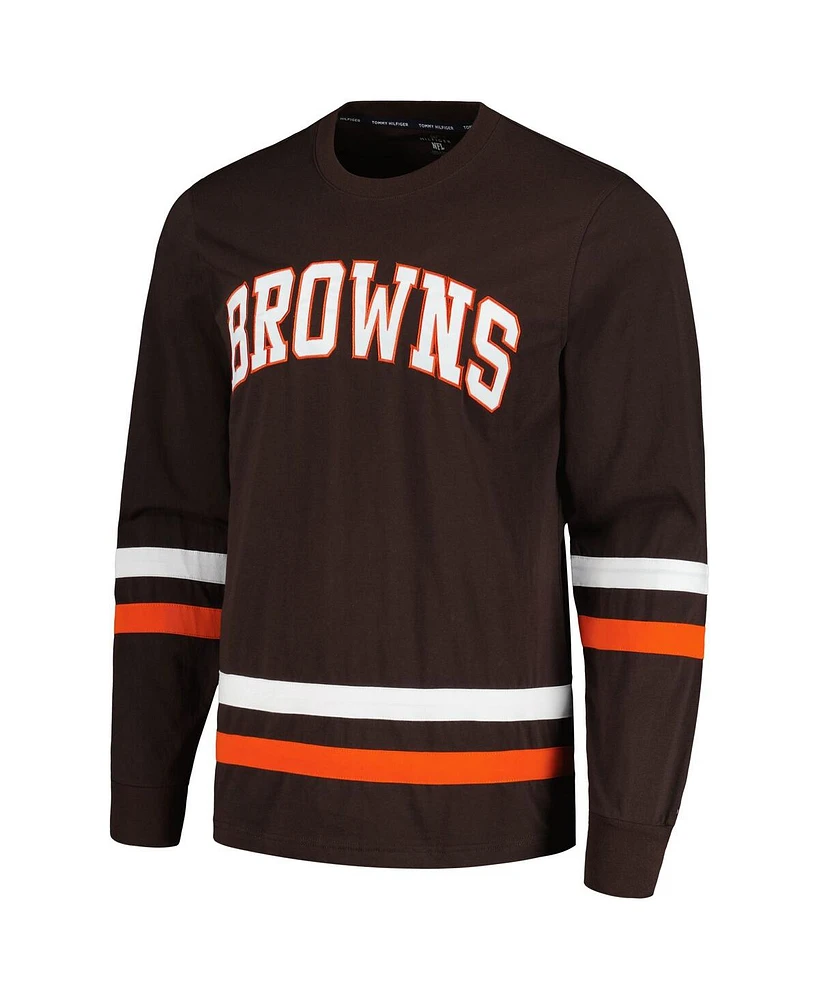 Men's Tommy Hilfiger Brown, Orange Cleveland Browns Nolan Long Sleeve T-shirt