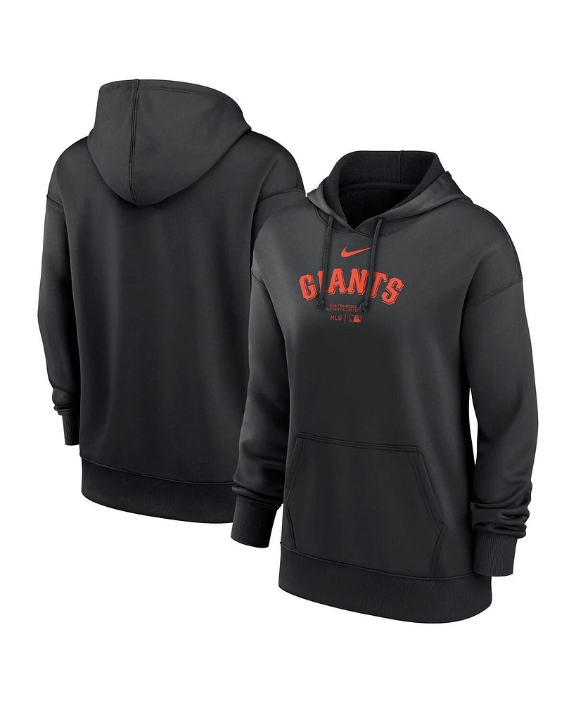 Women's Nike Black San Francisco Giants Authentic Collection Performance Pullover Hoodie