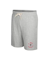 Men's Colosseum Heather Gray Distressed Nc State Wolfpack Love To Hear This Terry Shorts