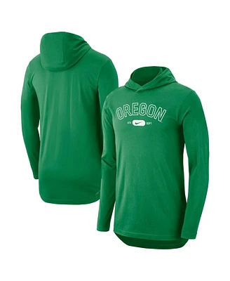 Men's Nike Green Oregon Ducks Campus Performance Tri-Blend Long Sleeve Hoodie T-shirt