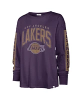 Women's '47 Brand Purple Los Angeles Lakers Tomcat Long Sleeve T-shirt