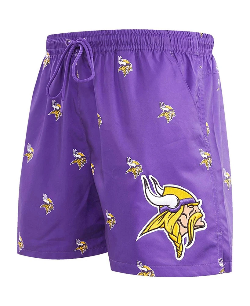 Men's Pro Standard Purple Minnesota Vikings Allover Print Mini Logo Shorts