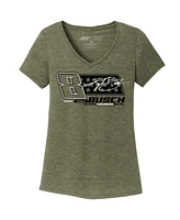 Women's Richard Childress Racing Team Collection Green Kyle Busch Tri-Blend V-Neck T-shirt