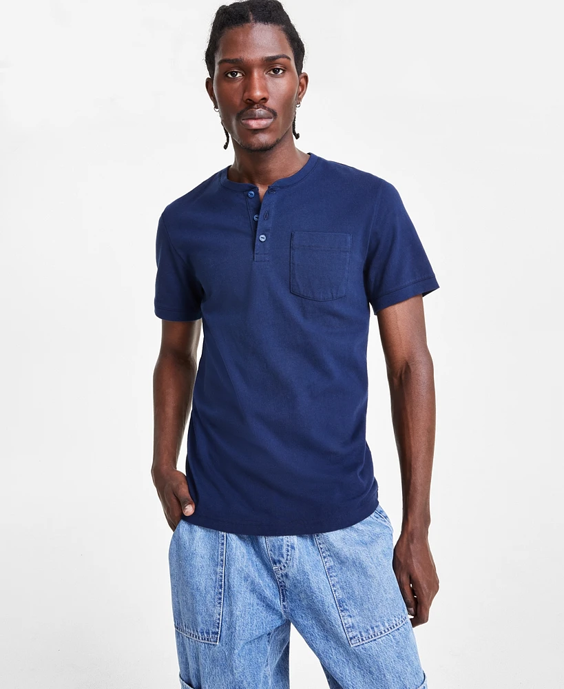 Sun + Stone Men's Everyday Short Sleeve Pocket Henley, Created for Macy's