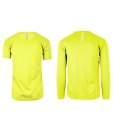 Galaxy By Harvic Men's Short Sleeve Long Moisture-Wicking Quick Dry Performance Crew Neck Tee-2 Pack - Neon