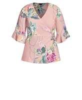 City Chic Women's Heartwine Floral Top