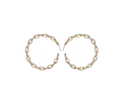 Chain Link Hoop Earrings for Women