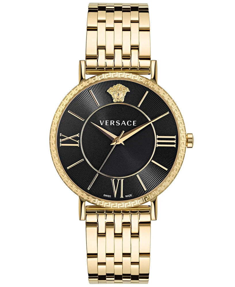 Versace Women's Swiss Gold Ion Plated Stainless Steel Bracelet Watch 42mm