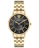 Versace Women's Swiss Gold Ion Plated Stainless Steel Bracelet Watch 38mm