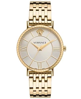 Versace Men's Swiss Gold Ion Plated Stainless Steel Bracelet Watch 42mm