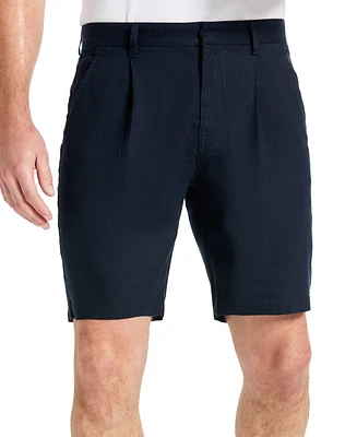 Kenneth Cole Men's Solid Pleated 8" Performance Shorts