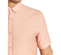 Kenneth Cole Men's Slim Fit Short Sleeve Button-Down Sport Shirt