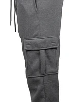 Blue Ice Men's Heavyweight Fleece-Lined Cargo Jogger Sweatpants-4PK