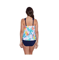 ShapeSolver by Penbrooke Women's Criss Cross Neck Tankini Swimsuit Top