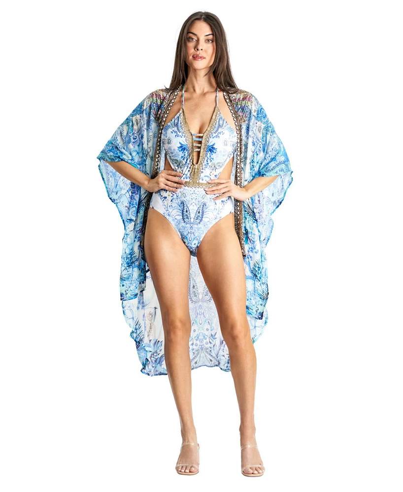 La Moda Clothing Women's High low kimono