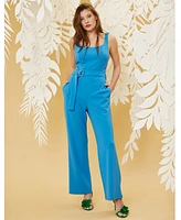Donna Morgan Women's Square-Neck Belted Jumpsuit
