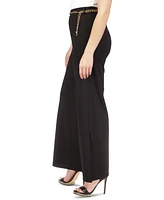 Michael Kors Petite Chain-Belt High-Rise Wide-Leg Pants