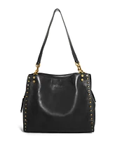 American Leather Co. Lenox Studded Triple Entry Satchel