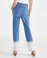 Style & Co Women's Dip-Dyed High-Rise Natural Straight Jeans, Created for Macy's
