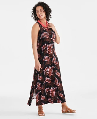 Style & Co Women's Printed Knit Maxi Dress, Created for Macy's