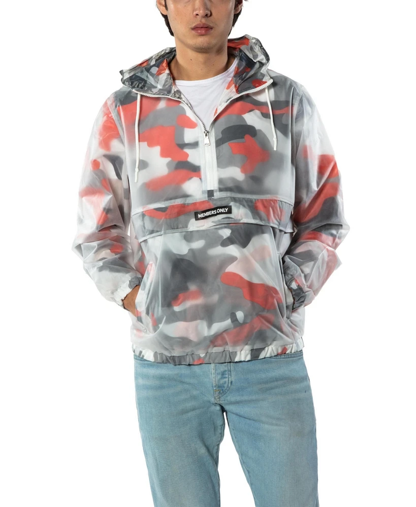 Members Only Men's Translucent Camo Print Popover Jacket