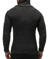 Leif Nelson Men's Knitted Turtleneck Jacket - Winter Cardigan Sweaters for Men