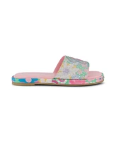 Jessica Simpson Little and Big Girls Sora Logo Floral Casual Slide Sandals