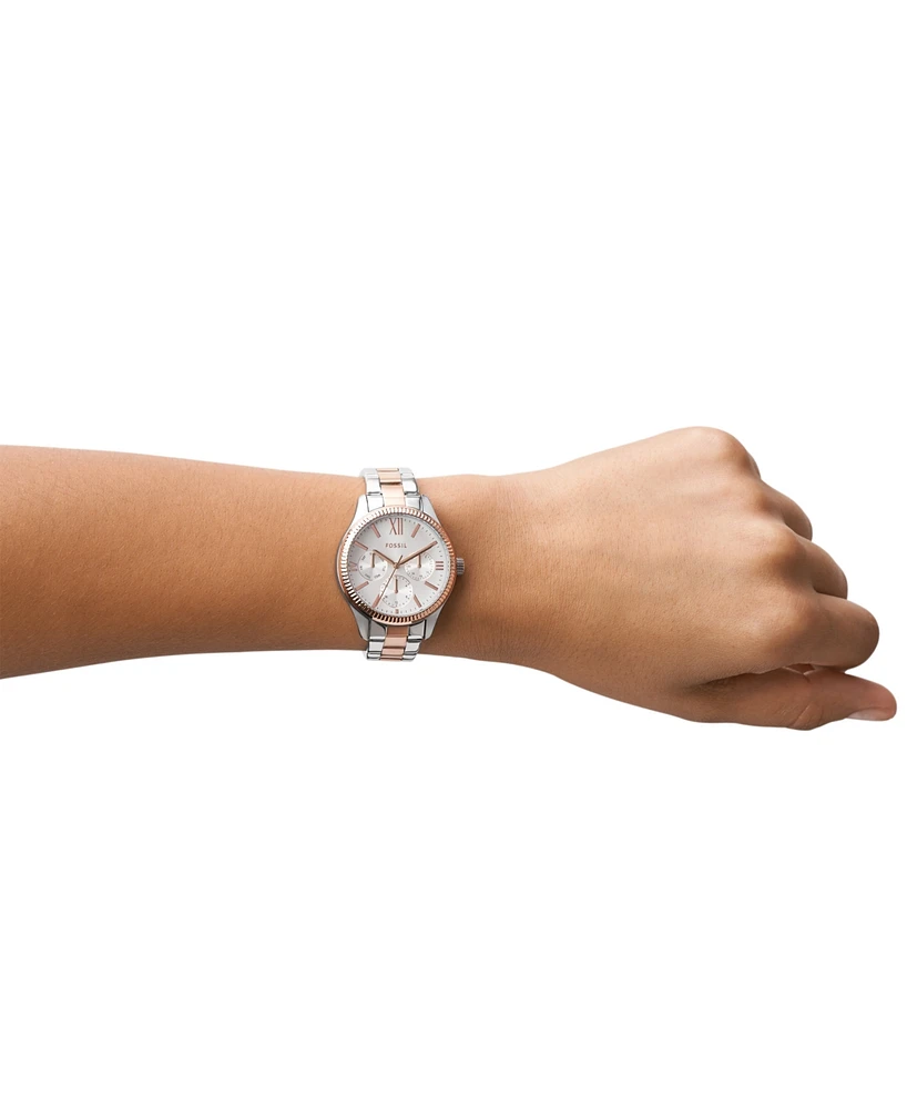 Fossil Women's Rye Multifunction Silver-Tone Alloy Watch, 36mm - Two