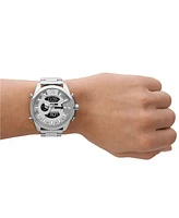 Diesel Men's Mega Chief Digital Silver-Tone Stainless Steel Watch 51mm
