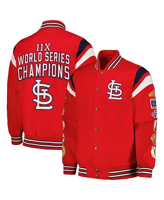 Men's G-iii Sports by Carl Banks Red St. Louis Cardinals Quick Full-Snap Varsity Jacket