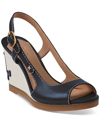 Lauren Ralph Lauren Women's Roni Slip-On Slingback Wedge Sandals