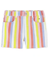 Tommy Hilfiger Toddler Girls Striped Denim Shorts