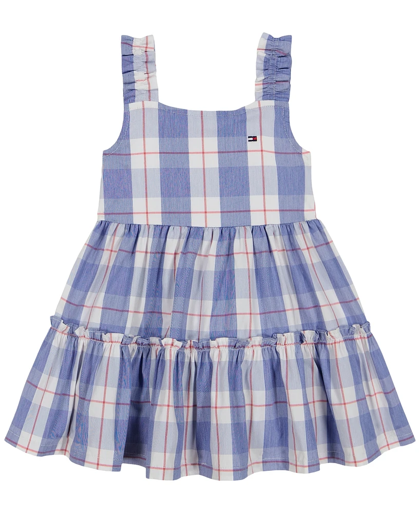 Tommy Hilfiger Toddler Girls Plaid Open-Back Tiered Dress