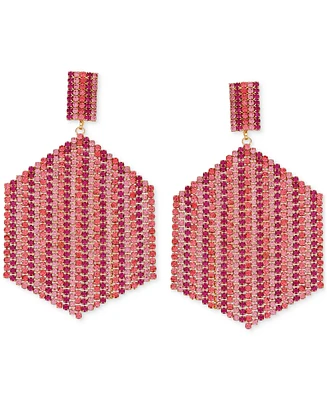 Guess Mixed Stone Hexagon Chandelier Earrings