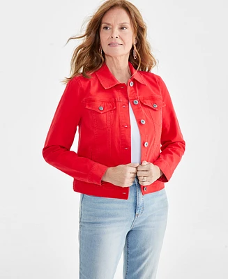 Style & Co Women's Classic Denim Jacket, Regular Petite, Created for Macy's
