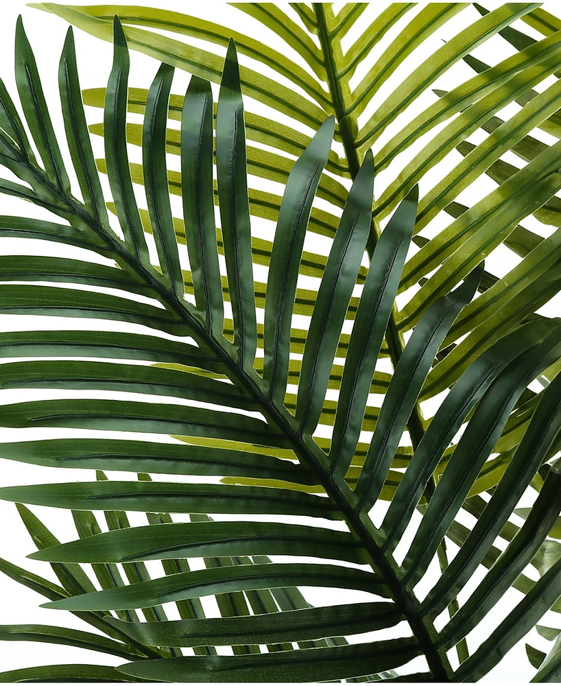 Monarch Specialties 57" Indoor Artificial Floor Palm Tree with Black Pot