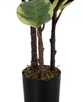 Monarch Specialties 47" Indoor Artificial Floor Oak Tree with Black Pot