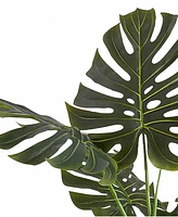 Monarch Specialties 55" Indoor Artificial Floor Monstera Tree with Black Pot