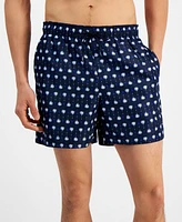 Tommy Hilfiger Men's Printed Drawstring 5" Swim Trunks