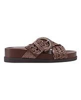 Marc Fisher Women's Welti Woven Slip-On Flat Footbed Sandals